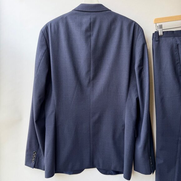 Hugo Boss Johnston/Lenon Classic Fit Wool Suit navy checkered Men’s Size 40L - Picture 9 of 16